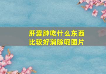 肝囊肿吃什么东西比较好消除呢图片