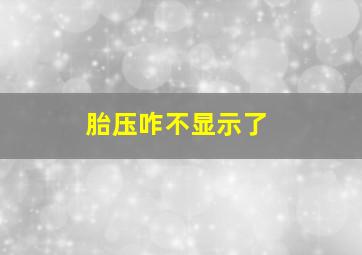 胎压咋不显示了