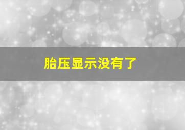 胎压显示没有了