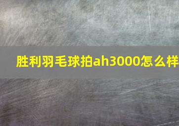 胜利羽毛球拍ah3000怎么样