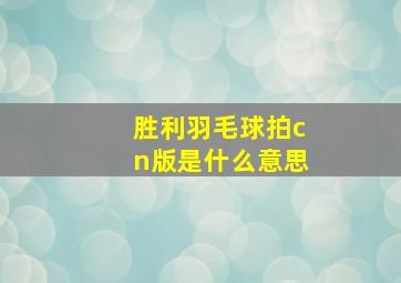 胜利羽毛球拍cn版是什么意思