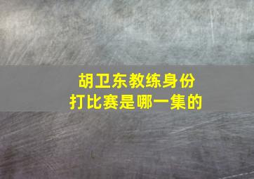 胡卫东教练身份打比赛是哪一集的