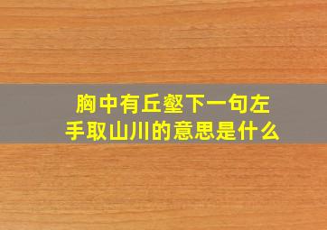 胸中有丘壑下一句左手取山川的意思是什么