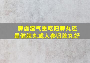 脾虚湿气重吃归脾丸还是健脾丸或人参归脾丸好