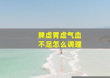 脾虚胃虚气血不足怎么调理