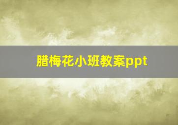 腊梅花小班教案ppt