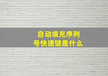 自动填充序列号快捷键是什么