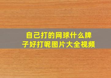 自己打的网球什么牌子好打呢图片大全视频