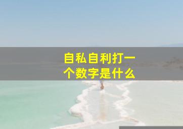 自私自利打一个数字是什么