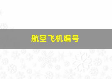 航空飞机编号