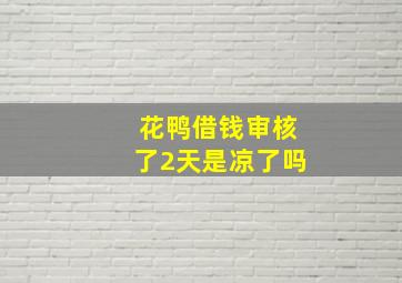 花鸭借钱审核了2天是凉了吗