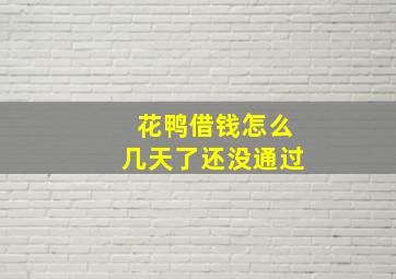 花鸭借钱怎么几天了还没通过