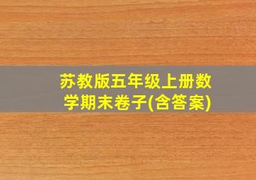 苏教版五年级上册数学期末卷子(含答案)