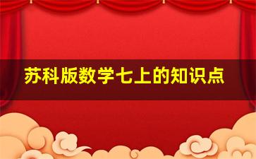 苏科版数学七上的知识点