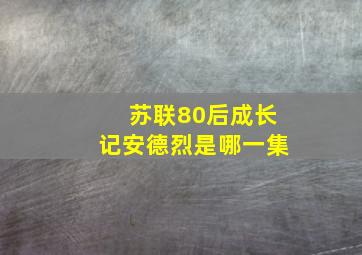 苏联80后成长记安德烈是哪一集