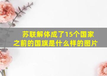 苏联解体成了15个国家之前的国旗是什么样的图片