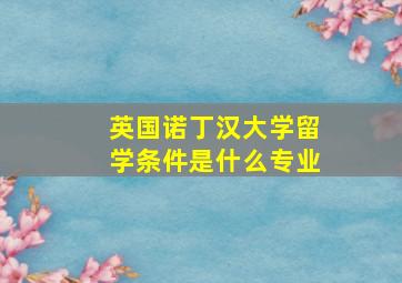 英国诺丁汉大学留学条件是什么专业