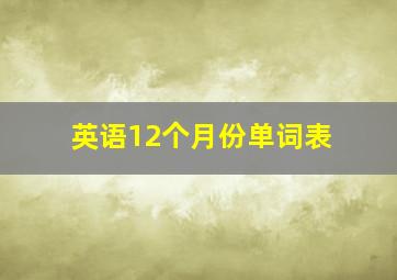 英语12个月份单词表