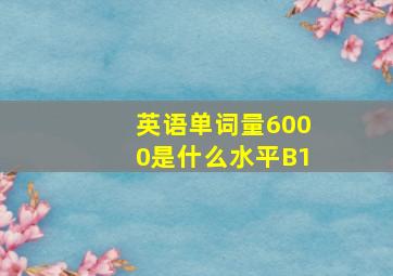 英语单词量6000是什么水平B1