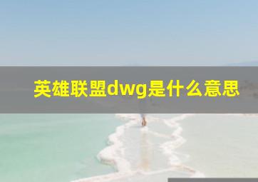 英雄联盟dwg是什么意思