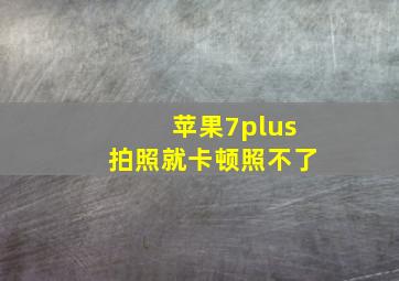 苹果7plus拍照就卡顿照不了