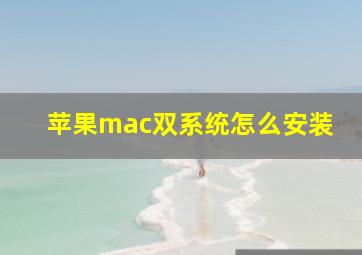 苹果mac双系统怎么安装