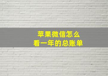 苹果微信怎么看一年的总账单