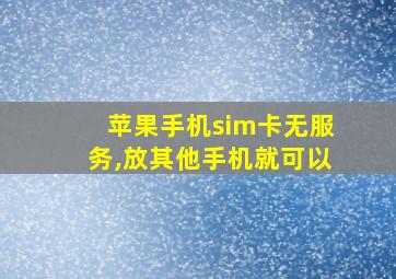 苹果手机sim卡无服务,放其他手机就可以