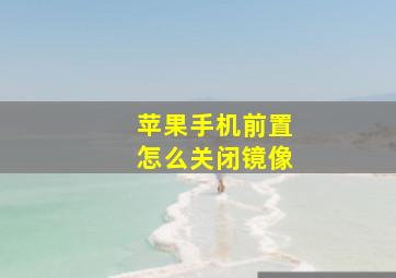 苹果手机前置怎么关闭镜像