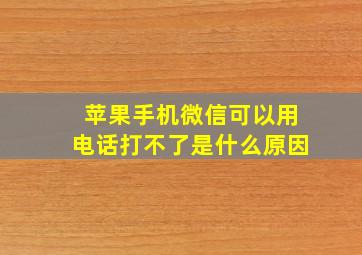 苹果手机微信可以用电话打不了是什么原因