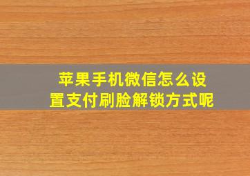 苹果手机微信怎么设置支付刷脸解锁方式呢