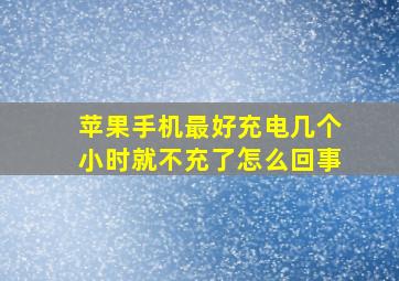 苹果手机最好充电几个小时就不充了怎么回事