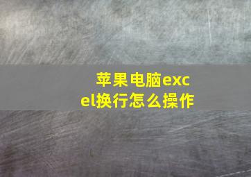 苹果电脑excel换行怎么操作