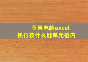 苹果电脑excel换行按什么键单元格内