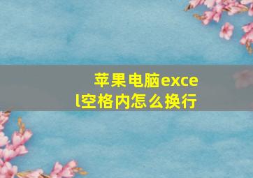 苹果电脑excel空格内怎么换行