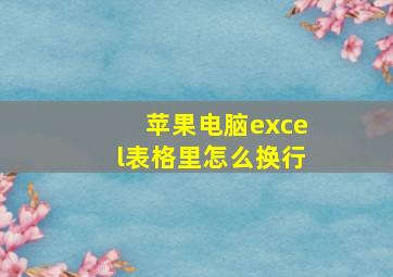 苹果电脑excel表格里怎么换行