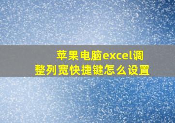 苹果电脑excel调整列宽快捷键怎么设置