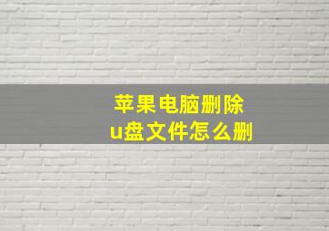 苹果电脑删除u盘文件怎么删