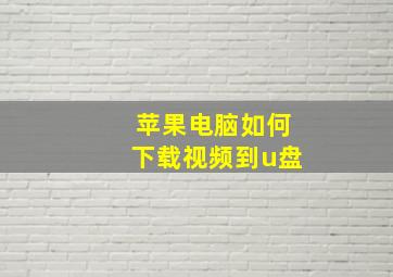 苹果电脑如何下载视频到u盘