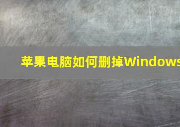 苹果电脑如何删掉Windows