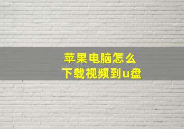 苹果电脑怎么下载视频到u盘