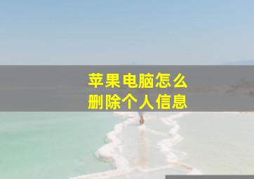 苹果电脑怎么删除个人信息