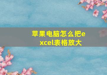 苹果电脑怎么把excel表格放大