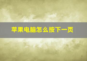 苹果电脑怎么按下一页