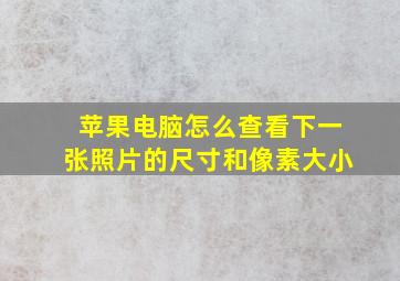 苹果电脑怎么查看下一张照片的尺寸和像素大小