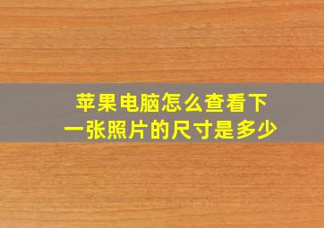 苹果电脑怎么查看下一张照片的尺寸是多少