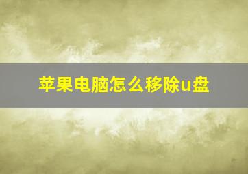 苹果电脑怎么移除u盘