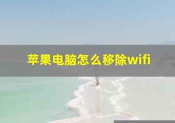 苹果电脑怎么移除wifi