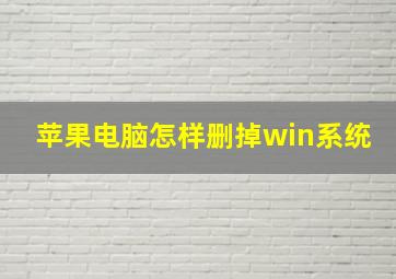 苹果电脑怎样删掉win系统