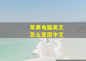 苹果电脑英文怎么变回中文